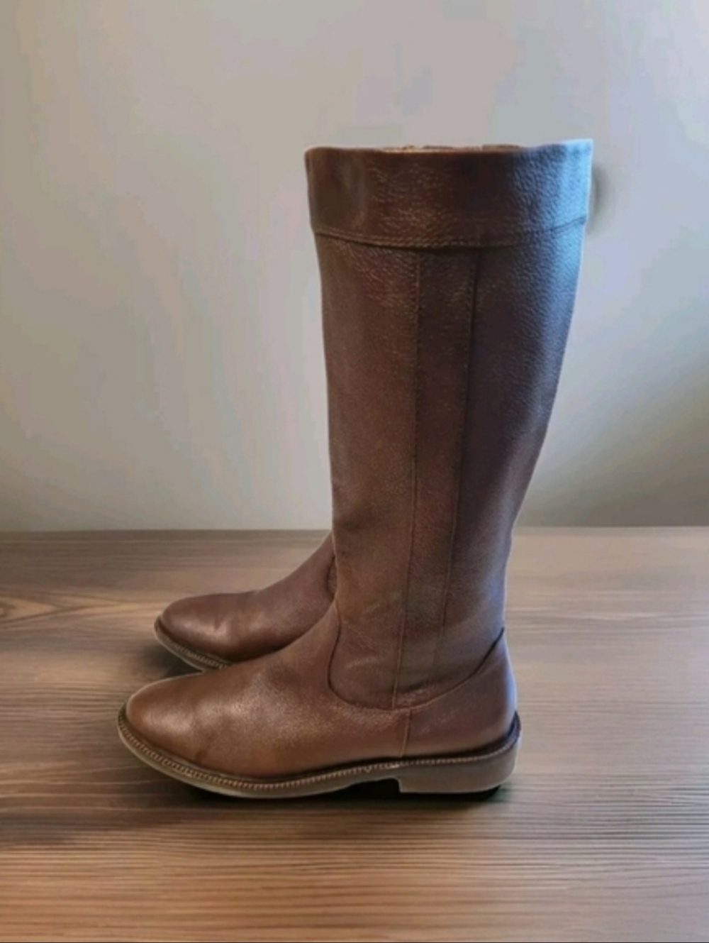 Eddie Bauer Vintage Y2K High Definition Brown Leather Equestrian Tall Boots GUC